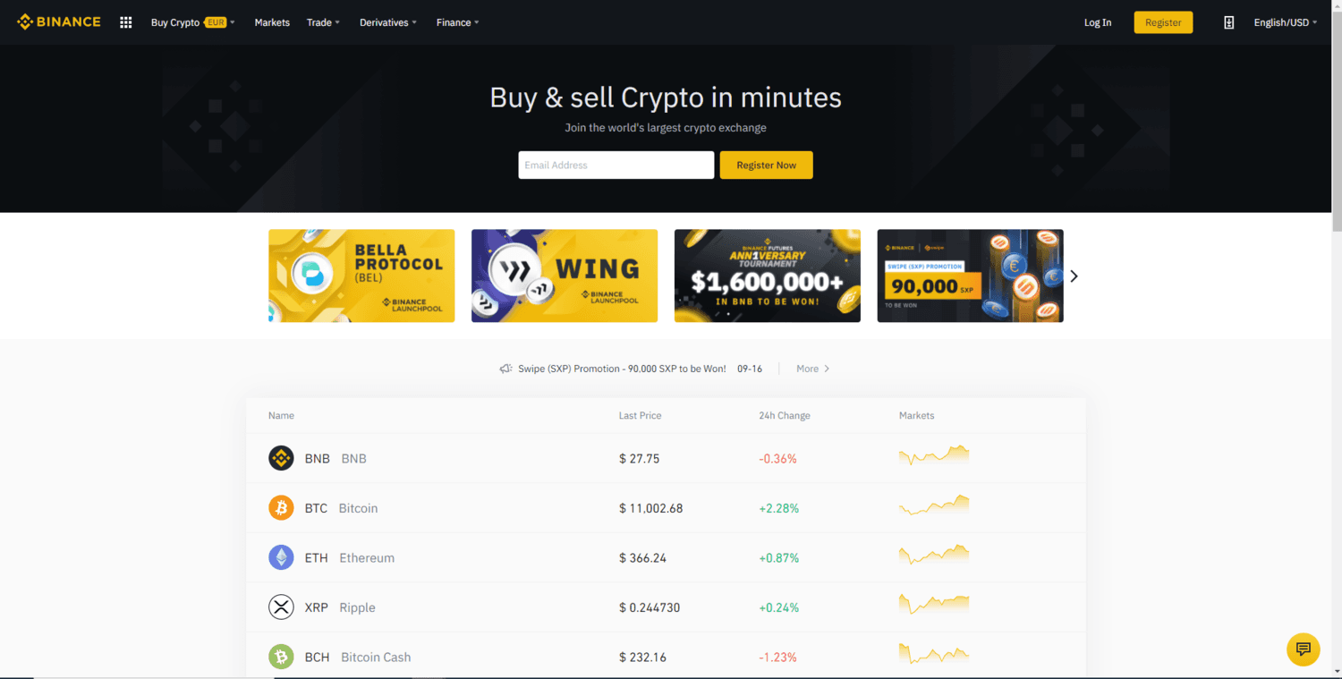 Binance HomePage